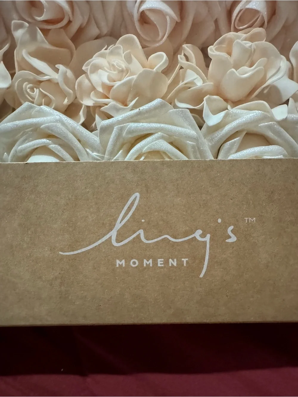 Ling’s Moment Artificial Foam Roses Blush Ivory Wedding Flowers Craft Decor Set